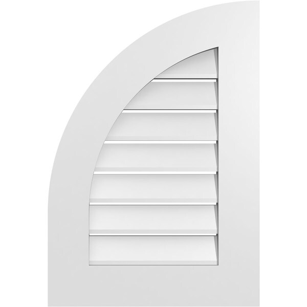 Ekena Millwork Quarter Round Top Left Surface Mount PVC Gable Vent w/ 3-1/2"W x 1"P Standard Frame, 18"W x 26"H GVPQL18X2601SF - main